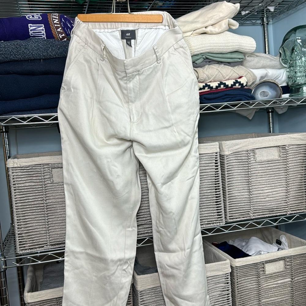 Men white silky khaki pants